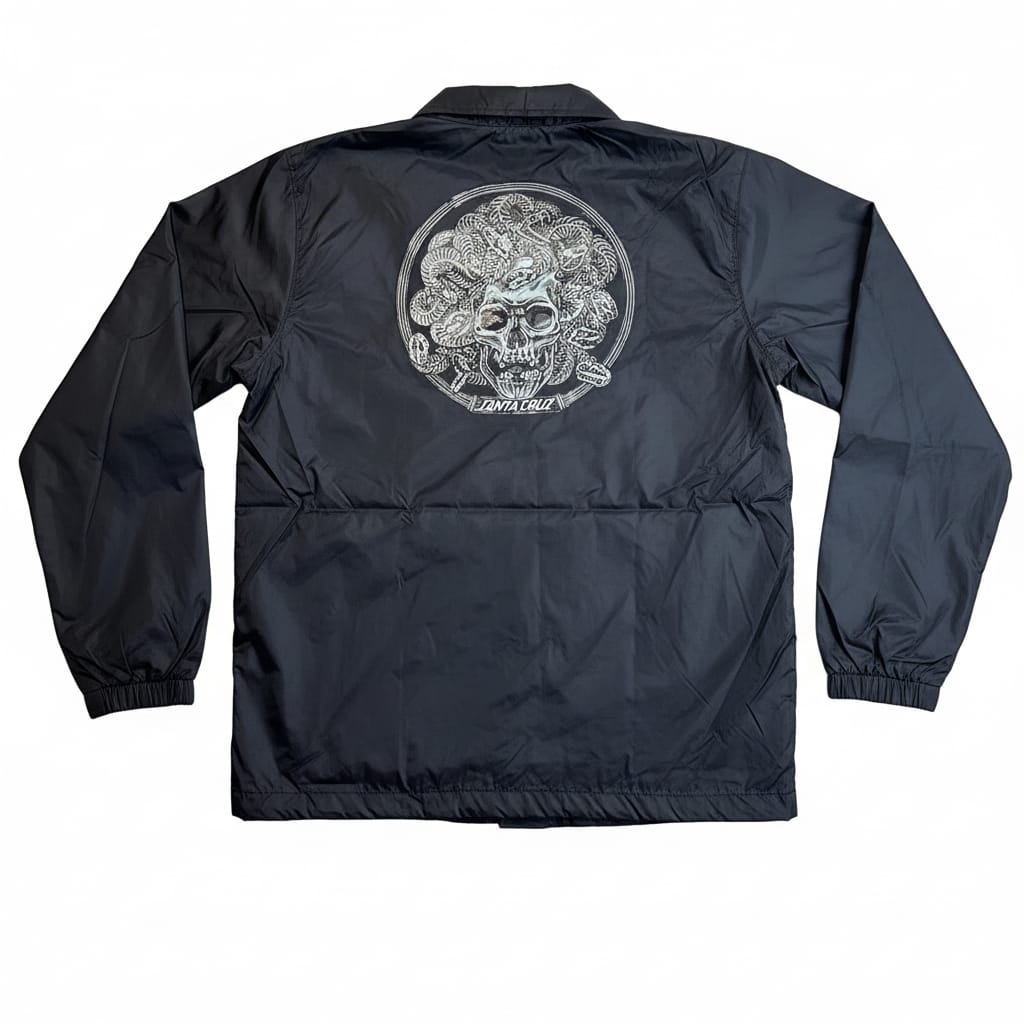 Santa Cruz Medusa Coach Spray Jacket Black - 50-50 Skate Shop
