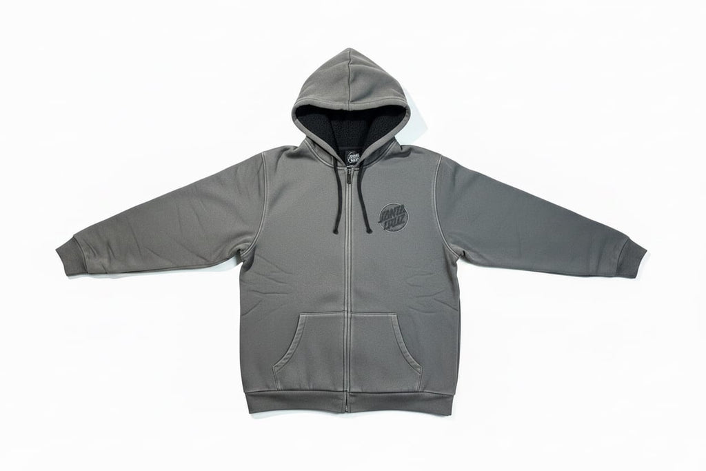 Santa Cruz Keyline Sherpa Zip Hoodie Overcast - 50-50 Skate Shop
