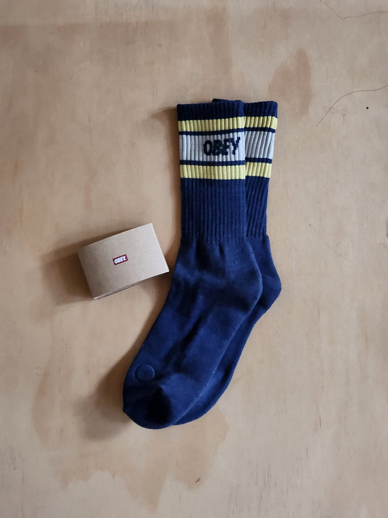 Obey Cooper Socks HEATHER NAVY SAND - 50-50 Skate Shop