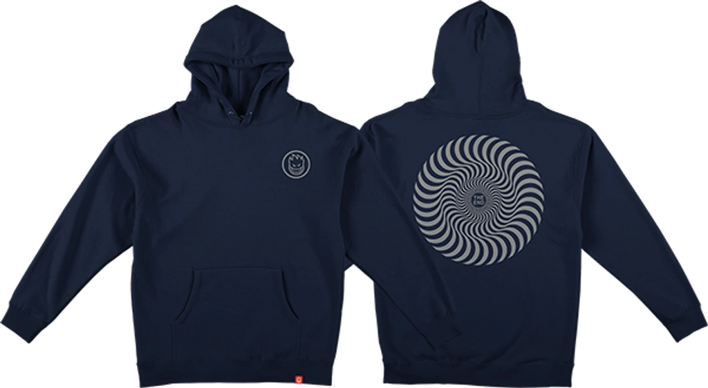 Spitfire Skate Sweater Hoodie Classic Swirl Navy Silver - 50-50 Skate Shop