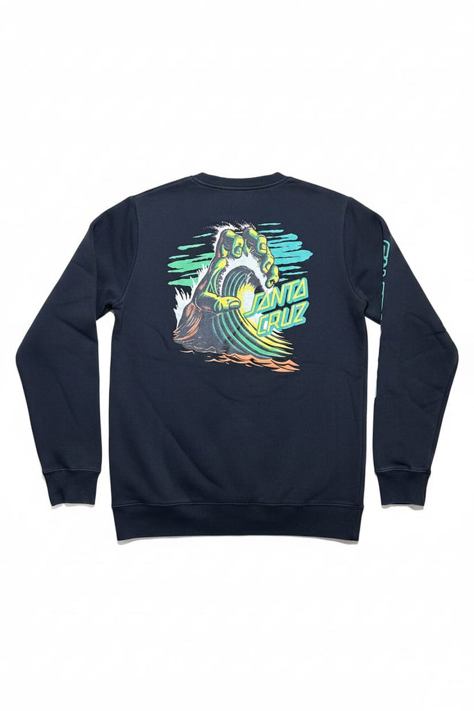 Santa Cruz Hand Wave Crewneck Acid Black - 50-50 Skate Shop
