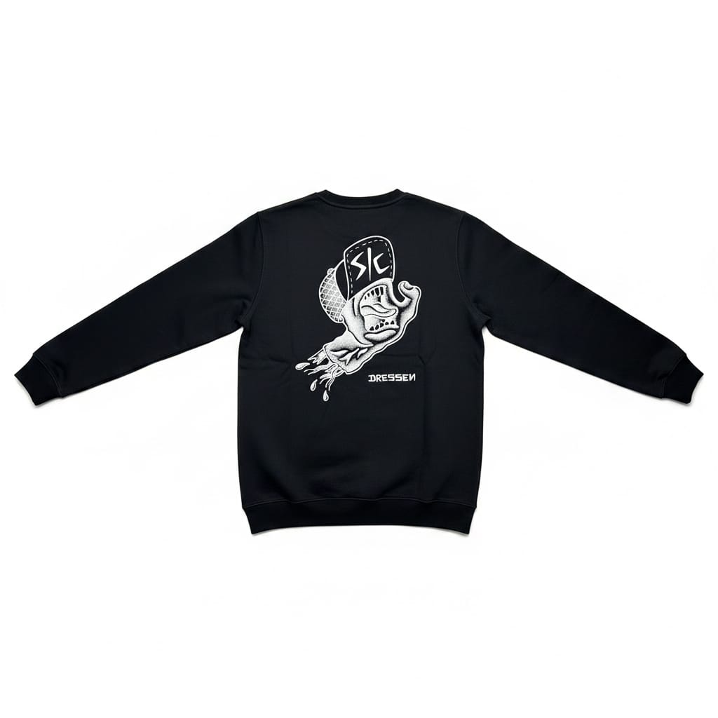 Santa Cruz Dressen Hand Crew Black - 50-50 Skate Shop