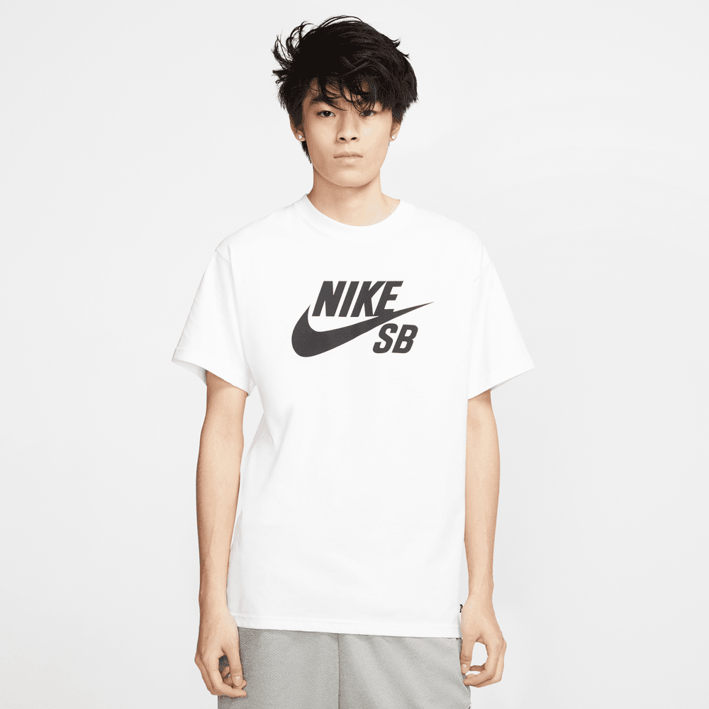 Nike SB Men's Logo Skate T-Shirt HBR White Black - 50-50 Skate Shop