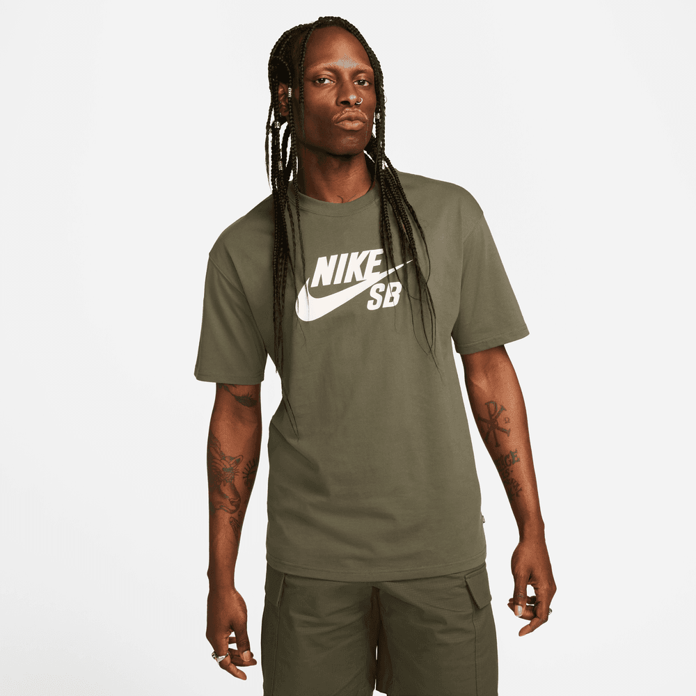 Nike SB Men's Logo Skate T-Shirt Medium Olive - 50-50 Skate Shop