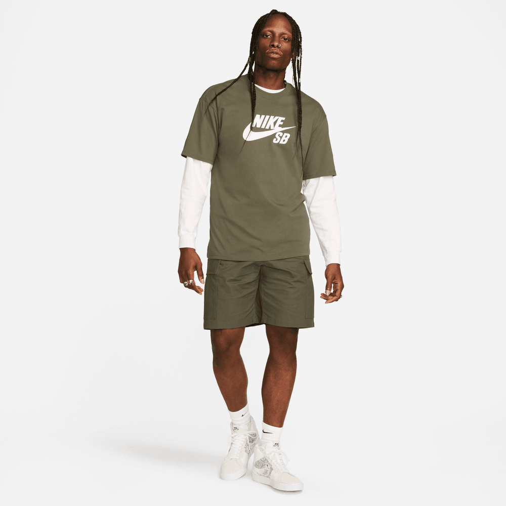 Nike SB Men's Logo Skate T-Shirt Medium Olive - 50-50 Skate Shop