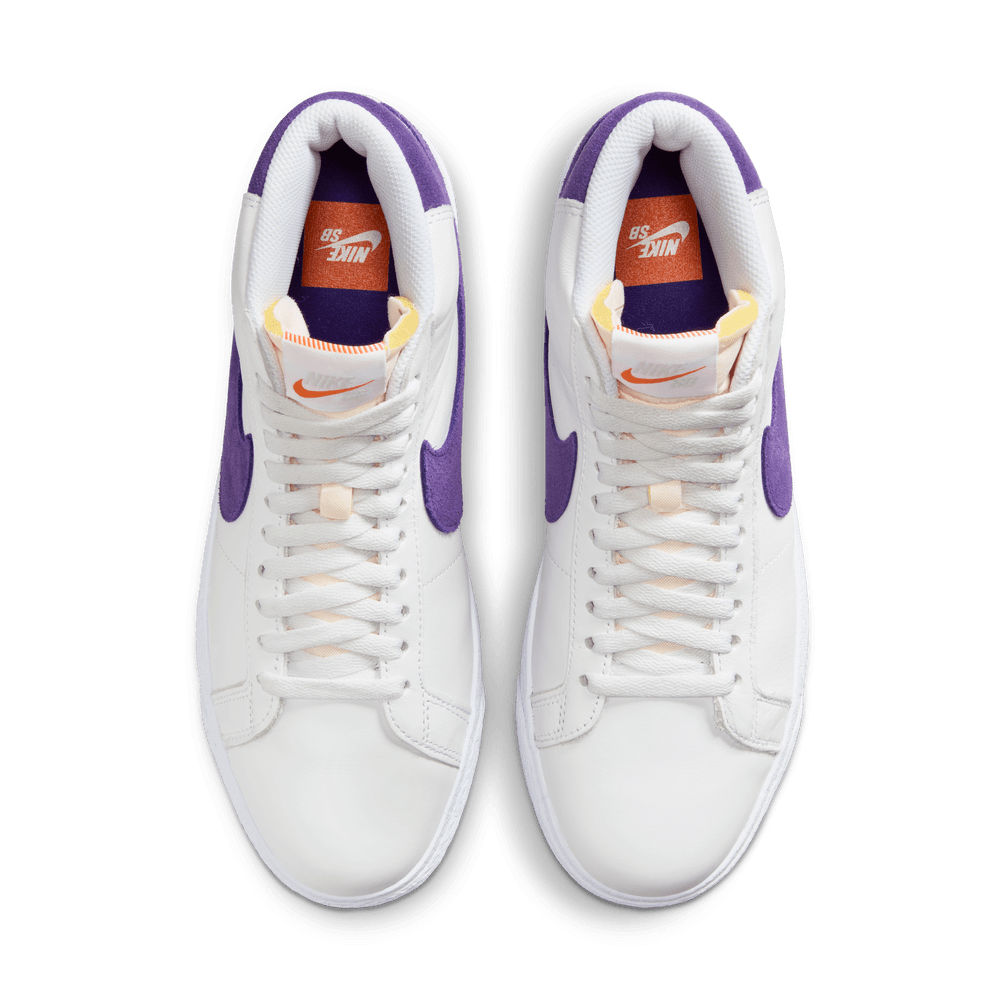 Nike SB Zoom Blazer Mid White Court Purple White Gum Light Brown - 50-50 Skate Shop