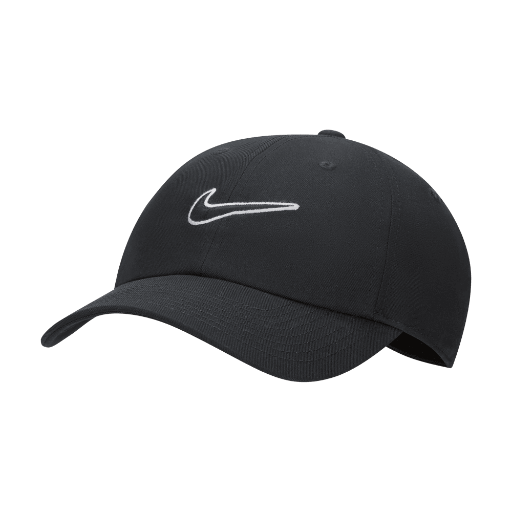 Nike SB Club Unstructured Swoosh Cap Black White - 50-50 Skate Shop