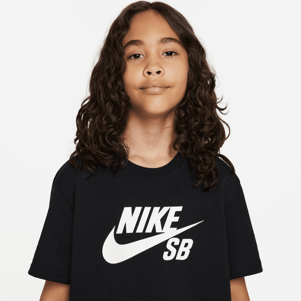 Nike SB Youth Big Kids T-Shirt Black White - 50-50 Skate Shop