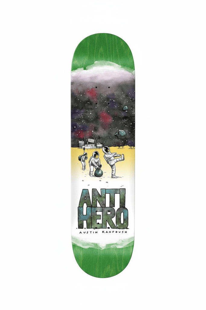 Anti Hero Skateboard Deck Space Junk Austin Kanfoush 8.25" x 32" 14.38" WB Green