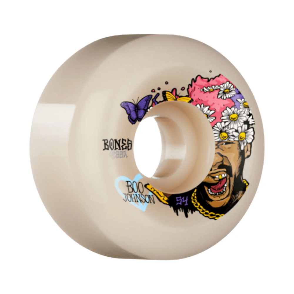 Bones Skateboard Wheels STF Boo Just Have Fun 54mm V6 Wide 99A - 50-50 Skate Shop