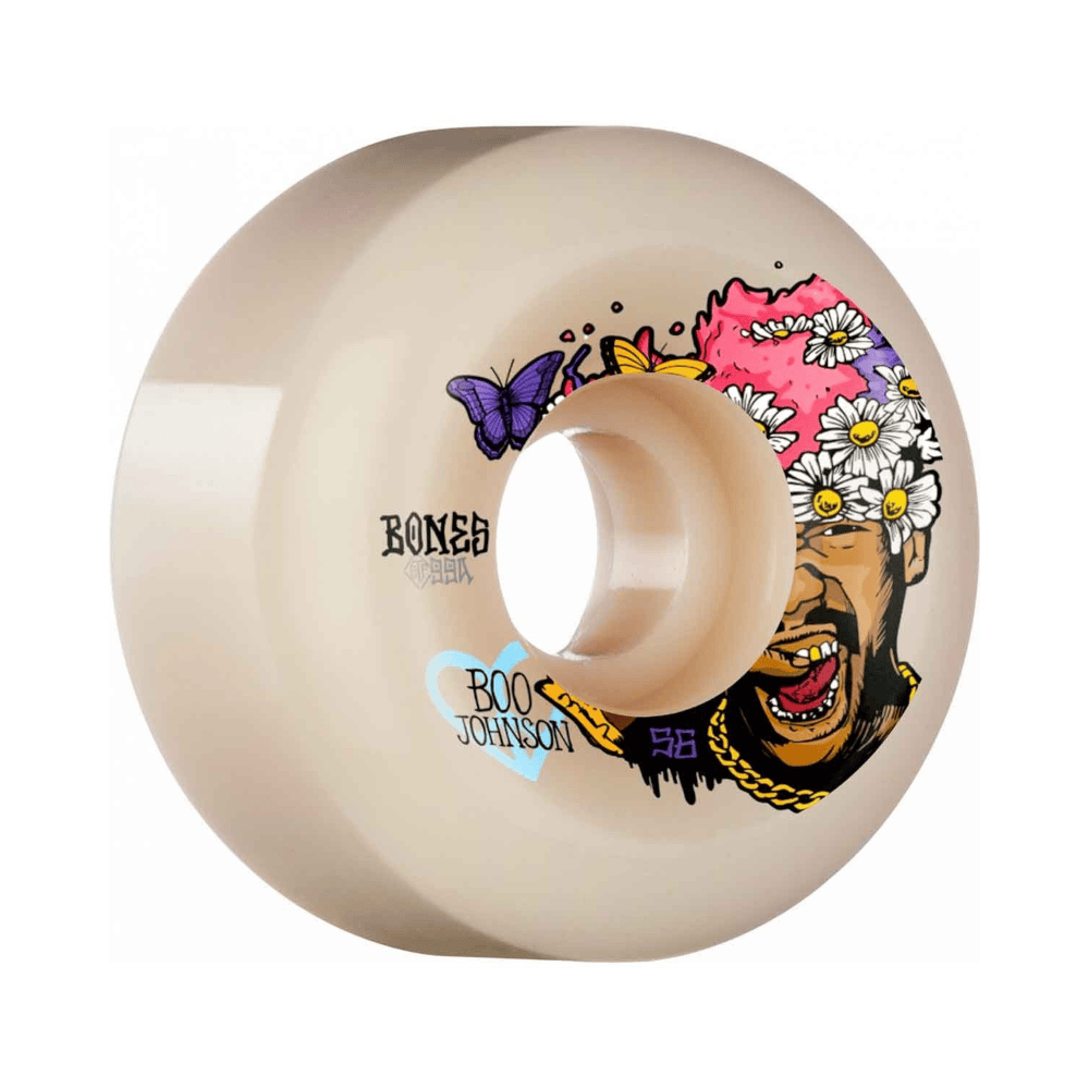 Bones Skateboard Wheels STF Boo Just Have Fun 56mm V6 Wide 99A