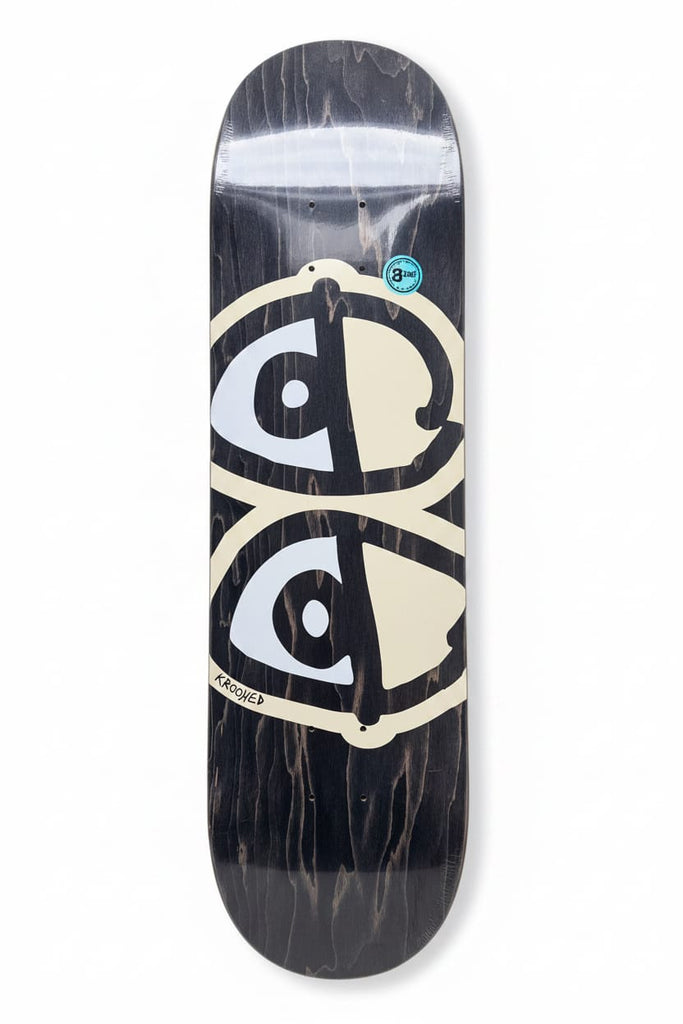 Krooked Skateboard Deck Team Eyes 8.38" x 32.25" Black 14.5" WB - 50-50 Skate Shop