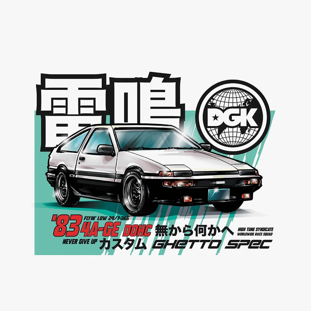 DGK Skate Tofu AE86 Sticker 3" x 4" (Sold individually) - 50-50 Skate Shop