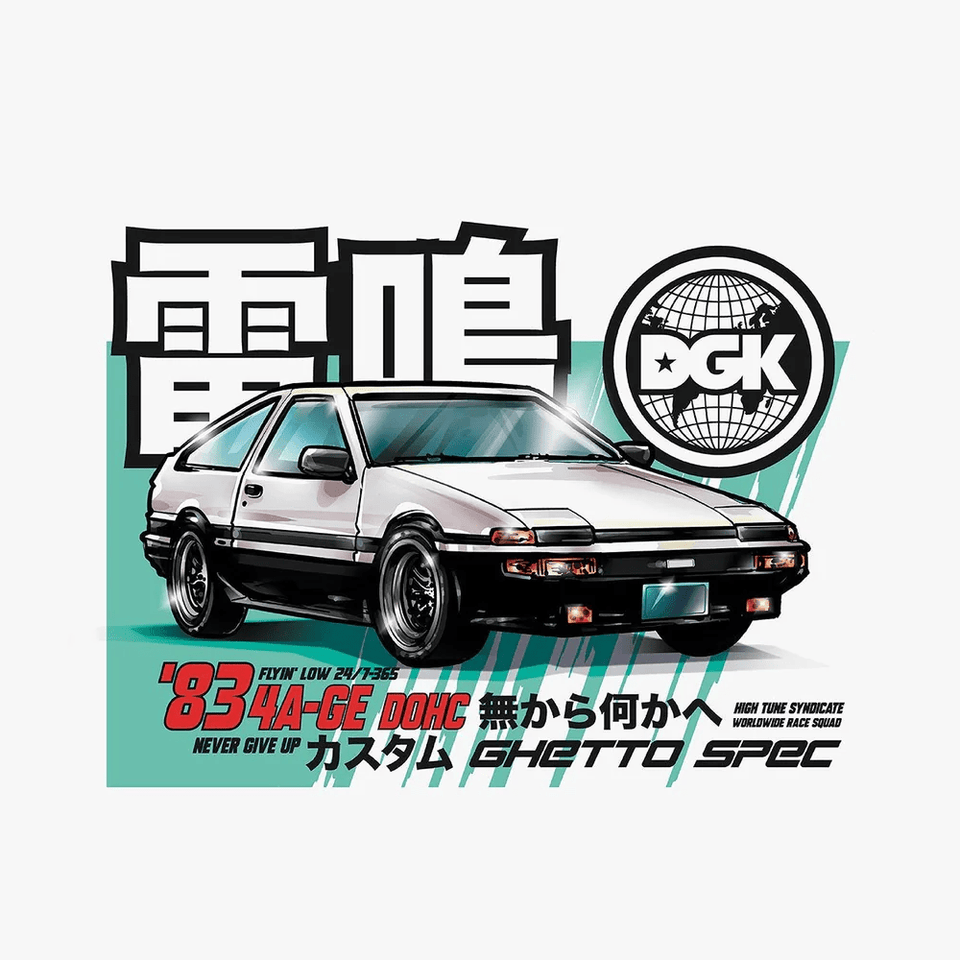 DGK Skate Tofu AE86 Sticker 3" x 4" (Sold individually) - 50-50 Skate Shop