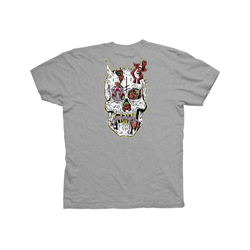 Deathwish Skate Skull Demons Grey Heather Tee - 50-50 Skate Shop