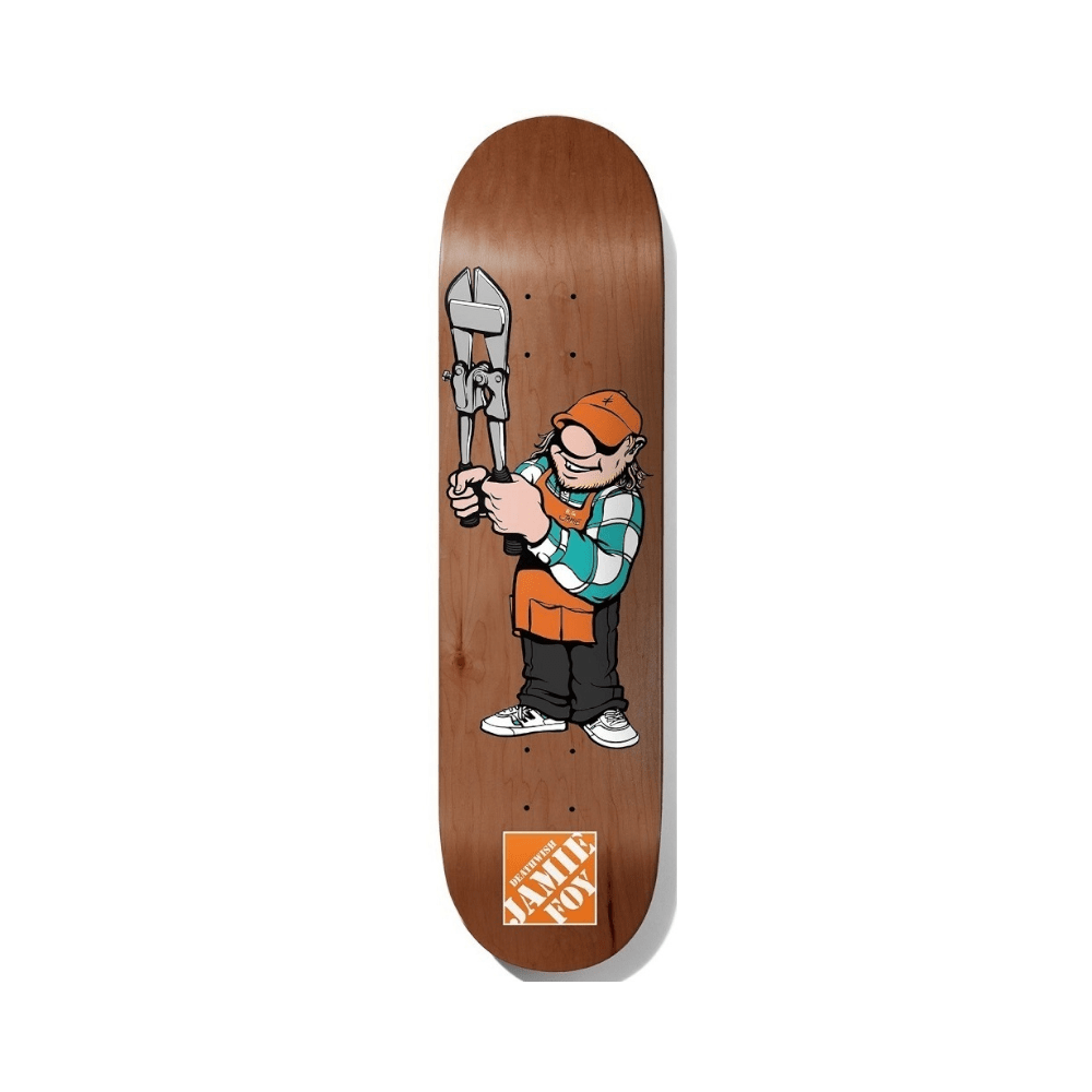 Deathwish Skateboard Deck Jamie Foy Tool Man 8.125" x 31.5" Brown 14.25" WB - 50-50 Skate Shop