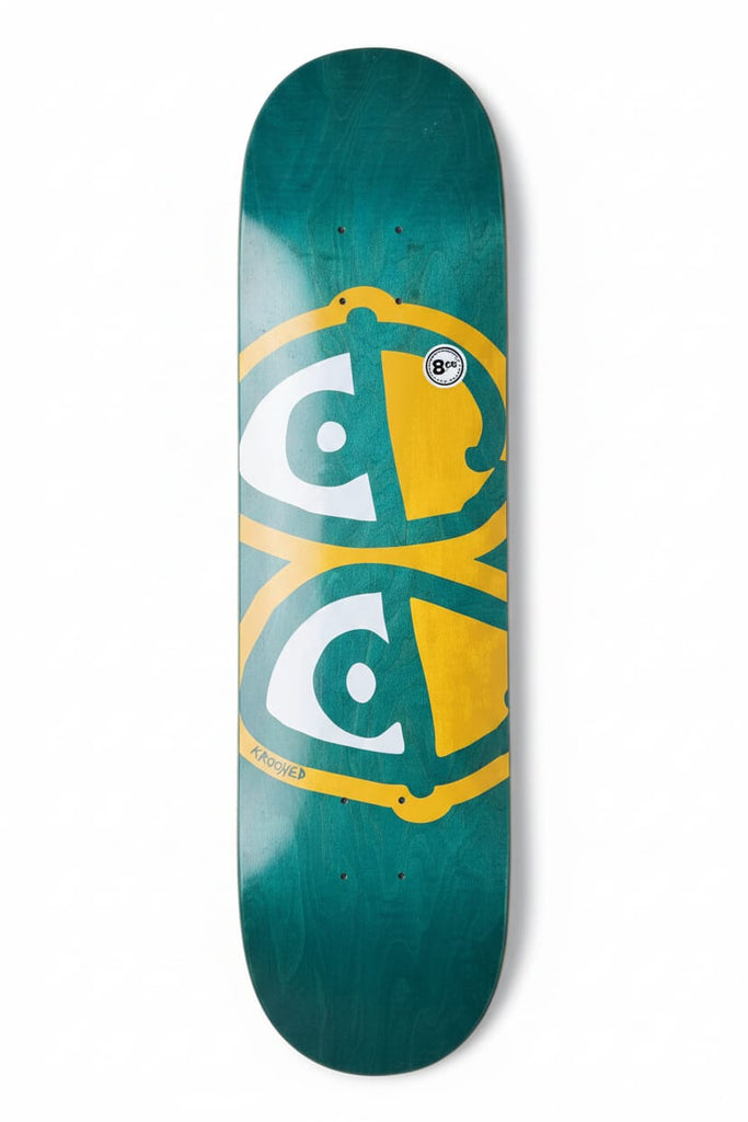 Krooked Skateboard Deck Team Eyes 8.06" x 31.8" Green 14.38" WB - 50-50 Skate Shop