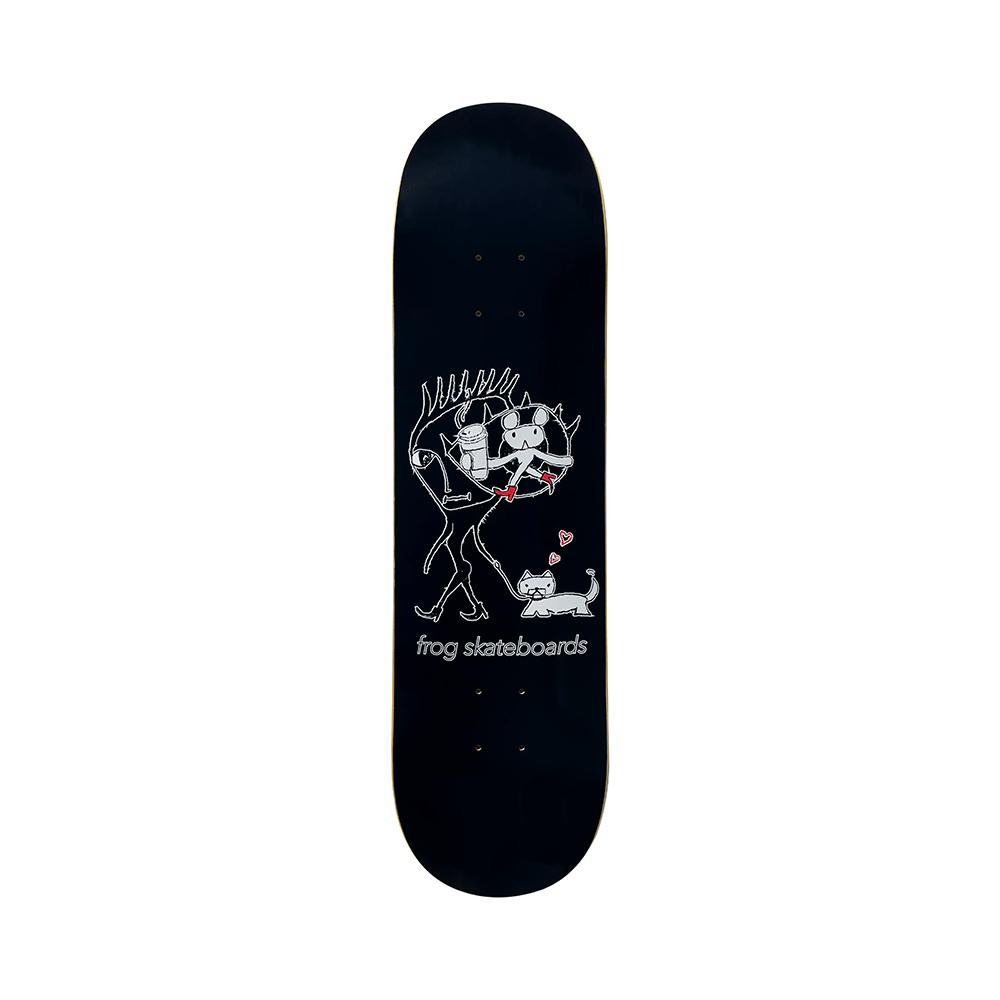 Frog Skateboard Deck Coffee To Go 8.25" x 31.875" Black 14.25" WB - 50-50 Skate Shop