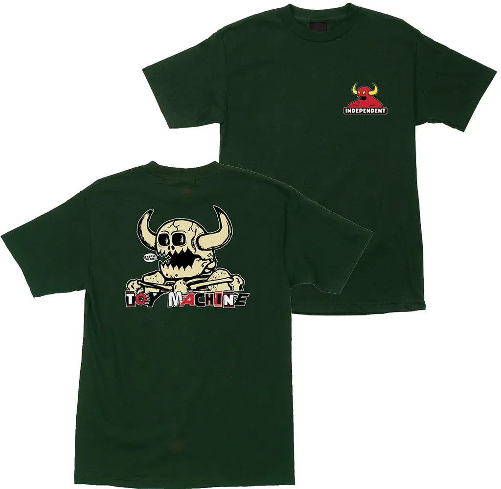 Toy Machine x Independent Skate Mash Up Tee Forest Green