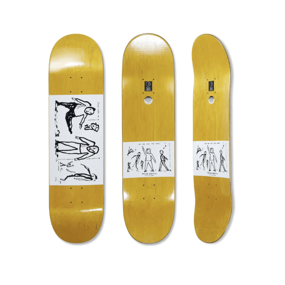 Polar Skateboard Deck Team Model The Proposal 8.25" x 32" Yellow 14.25" WB - 50-50 Skate Shop