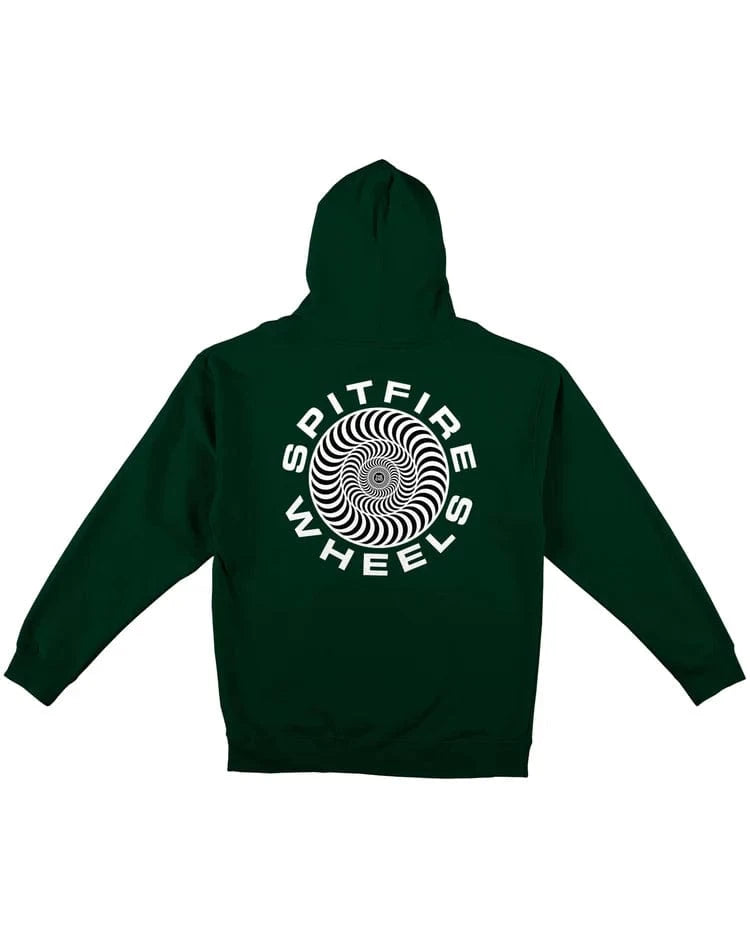 Spitfire Skate Sweater Hoodie Classic 87 Swirl Dark Green White - 50-50 Skate Shop
