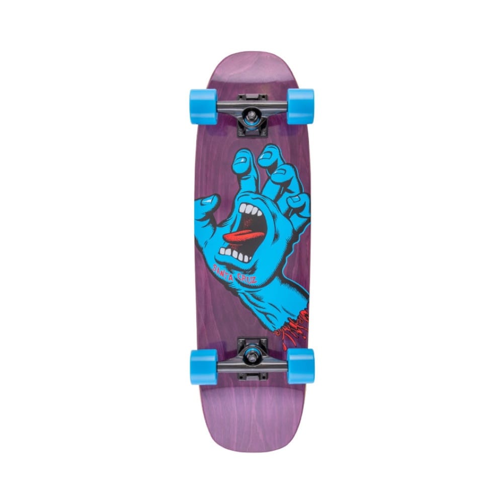 Santa Cruz Skateboard Complete Screaming Hand 8.4" x 29.4" Purple Cruzer