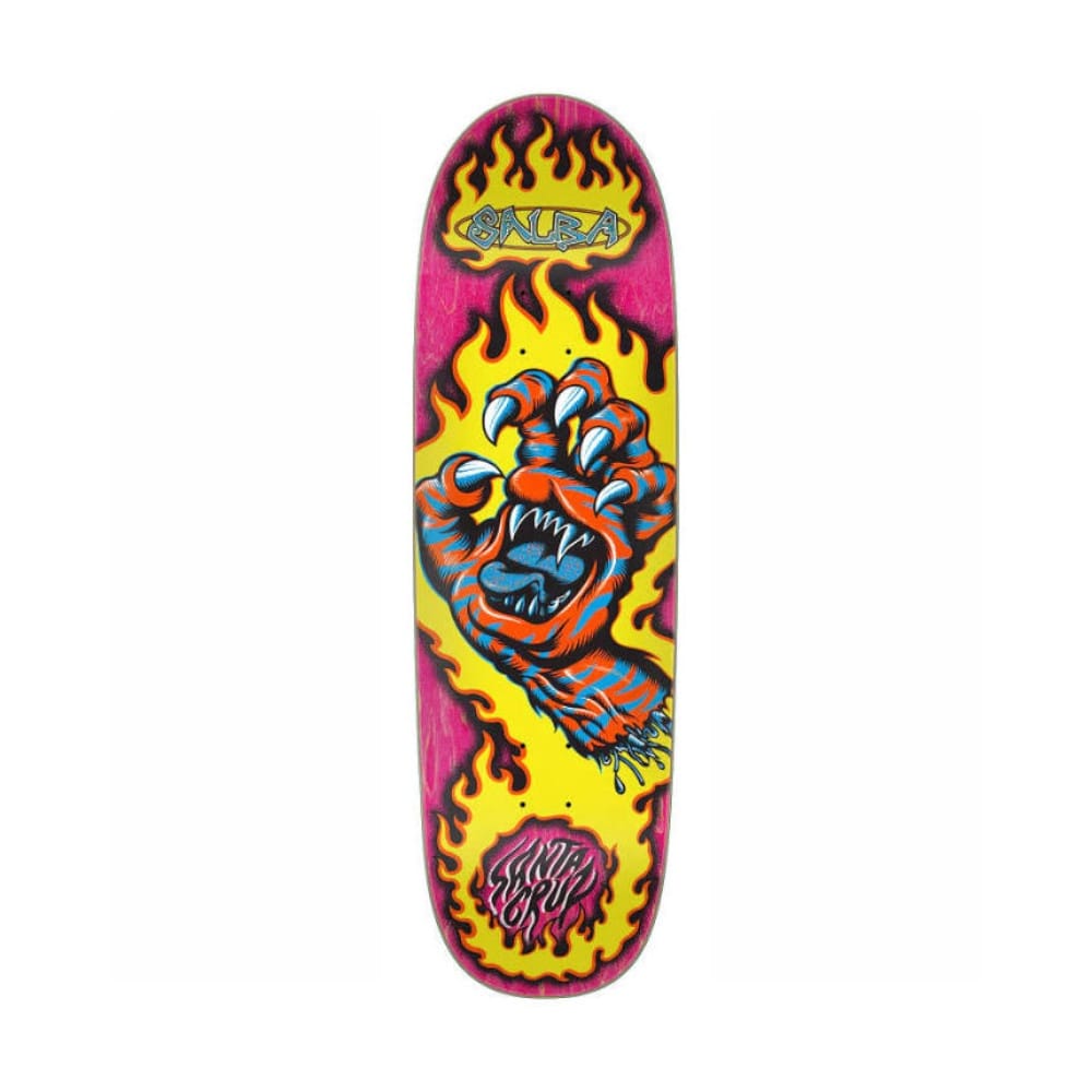 Santa Cruz Skateboard Deck Salba Tiger Hand Shaped 9.25" x 31.95" Pink 14" WB