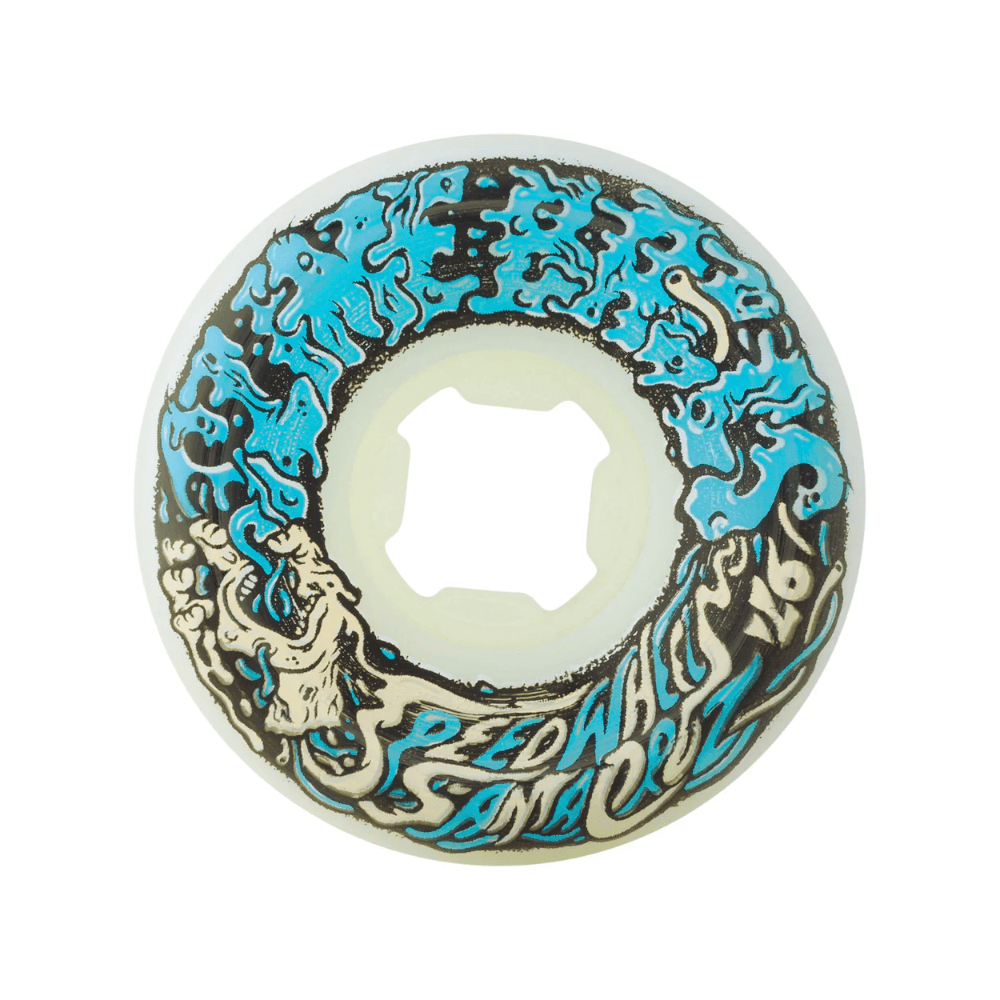 Santa Cruz Skateboard Wheels Vomit Mini II 53mm 97A White Blue - Set of 4 - 50-50 Skate Shop