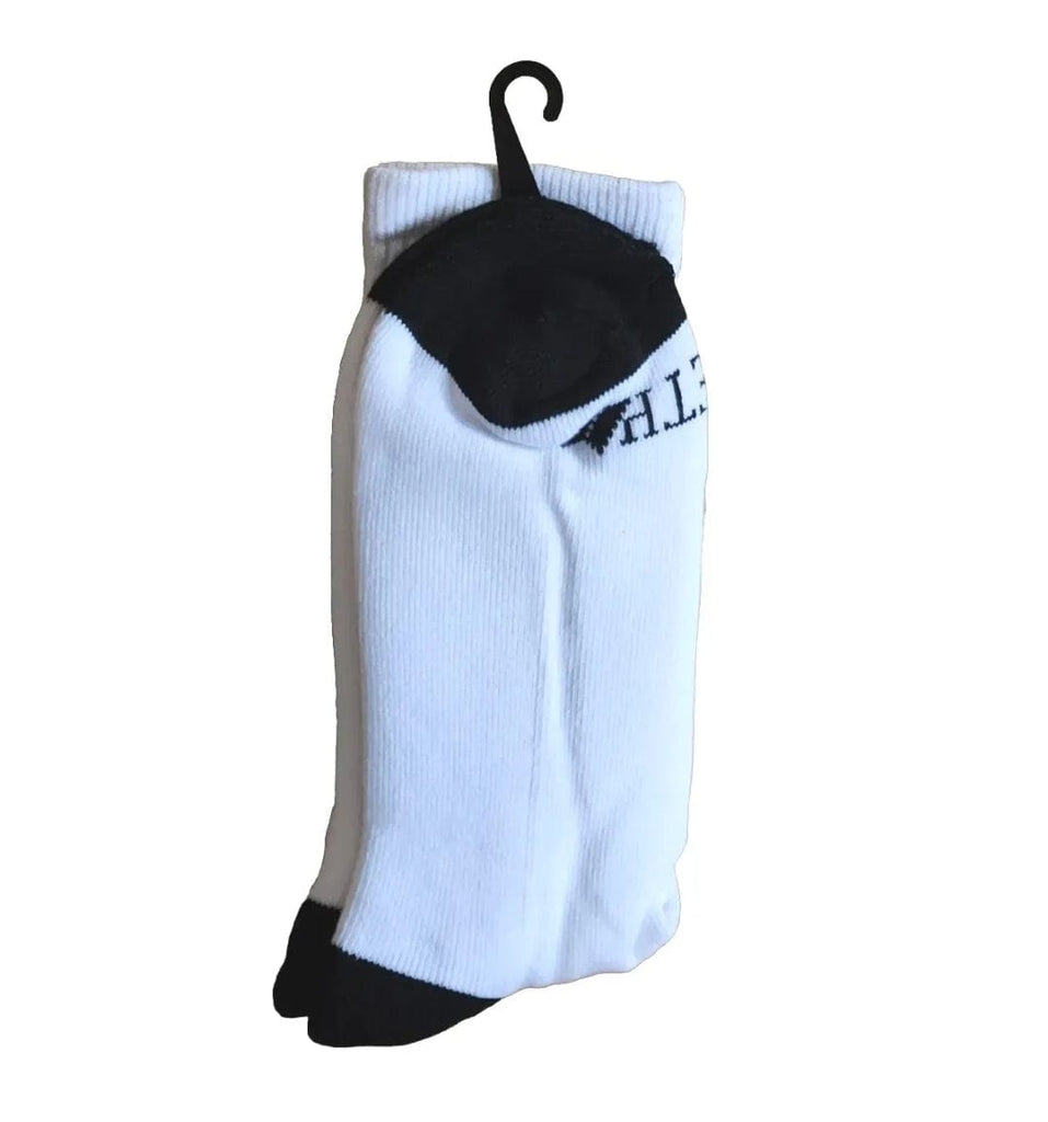 Macbeth Pennant Crew Socks White Black - 50-50 Skate Shop
