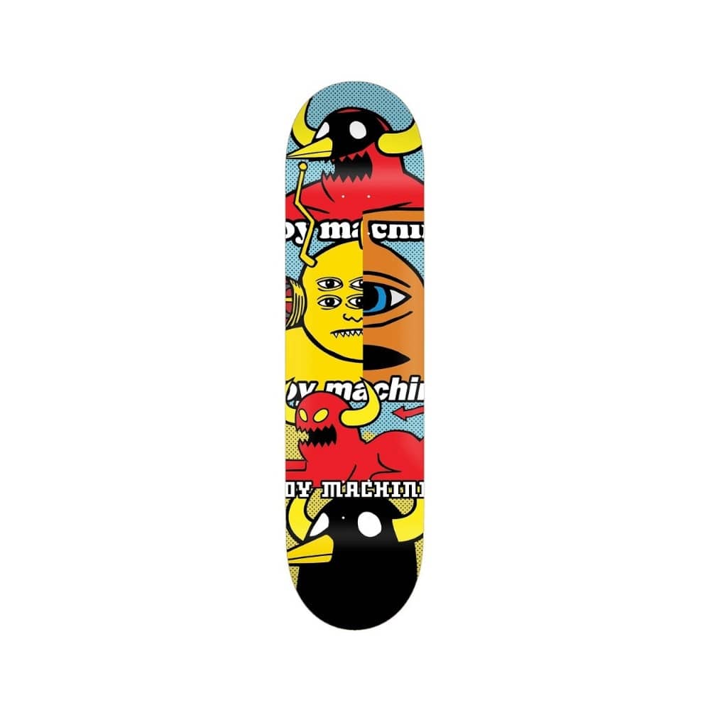 Toy Machine Skateboard Deck Chopped Up II 8.13" x 31.95" Grey Yellow 14.25" WB