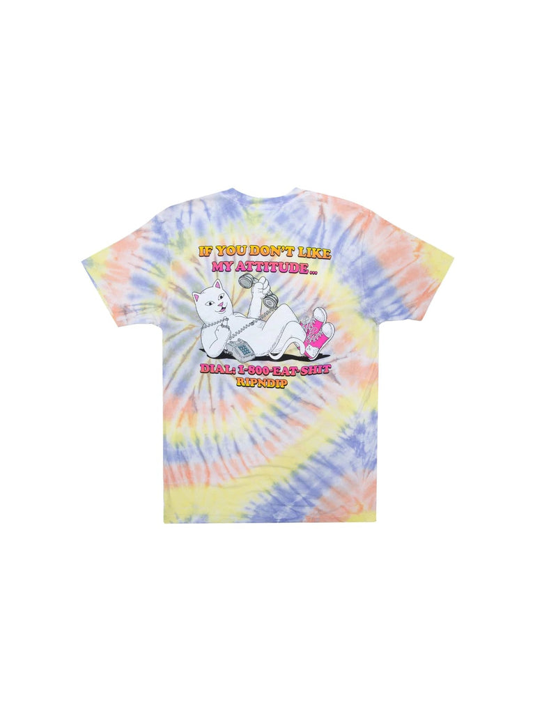 Ripndip Hows My Attitude Tee Blue Orange Yellow Spiral - 50-50 Skate Shop