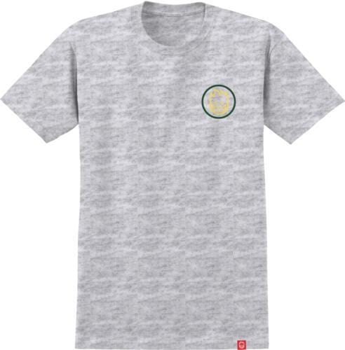 Spitfire Skate Tee Classic Swirl Fade Ash Heather Grey Yellow Green - 50-50 Skate Shop