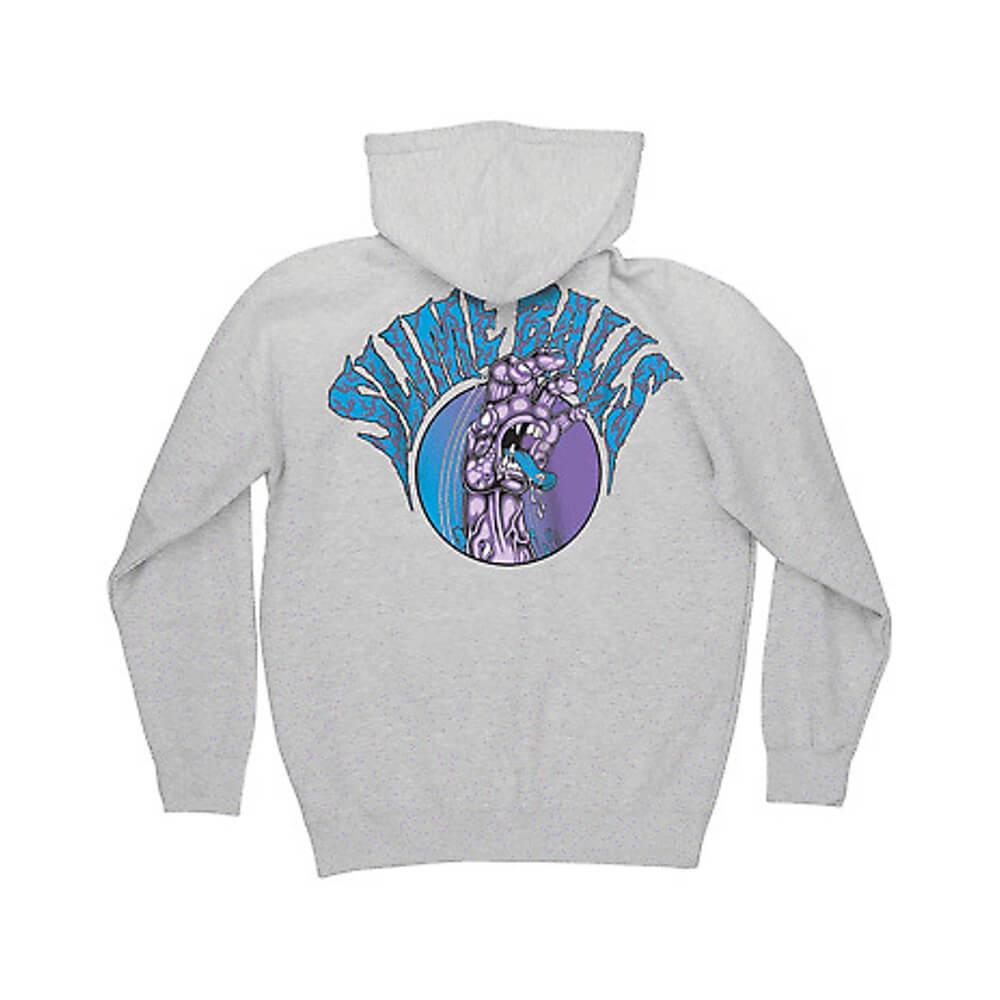 Santa Cruz Slime Balls Grave Hand Pullover Hoodie Heavyweight Grey Heather - 50-50 Skate Shop