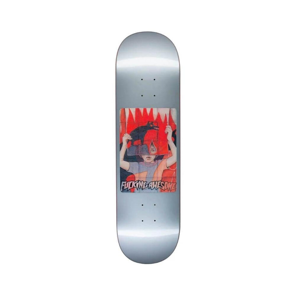Fucking Awesome Skateboard Deck Tiger Holographic 8.0" x 31.66" Yellow 14" WB - 50-50 Skate Shop