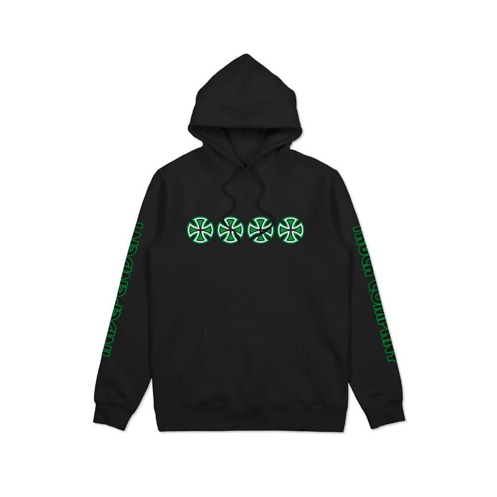 Independent Stacked Youth Pop Hoodie Black - 50-50 Skate Shop