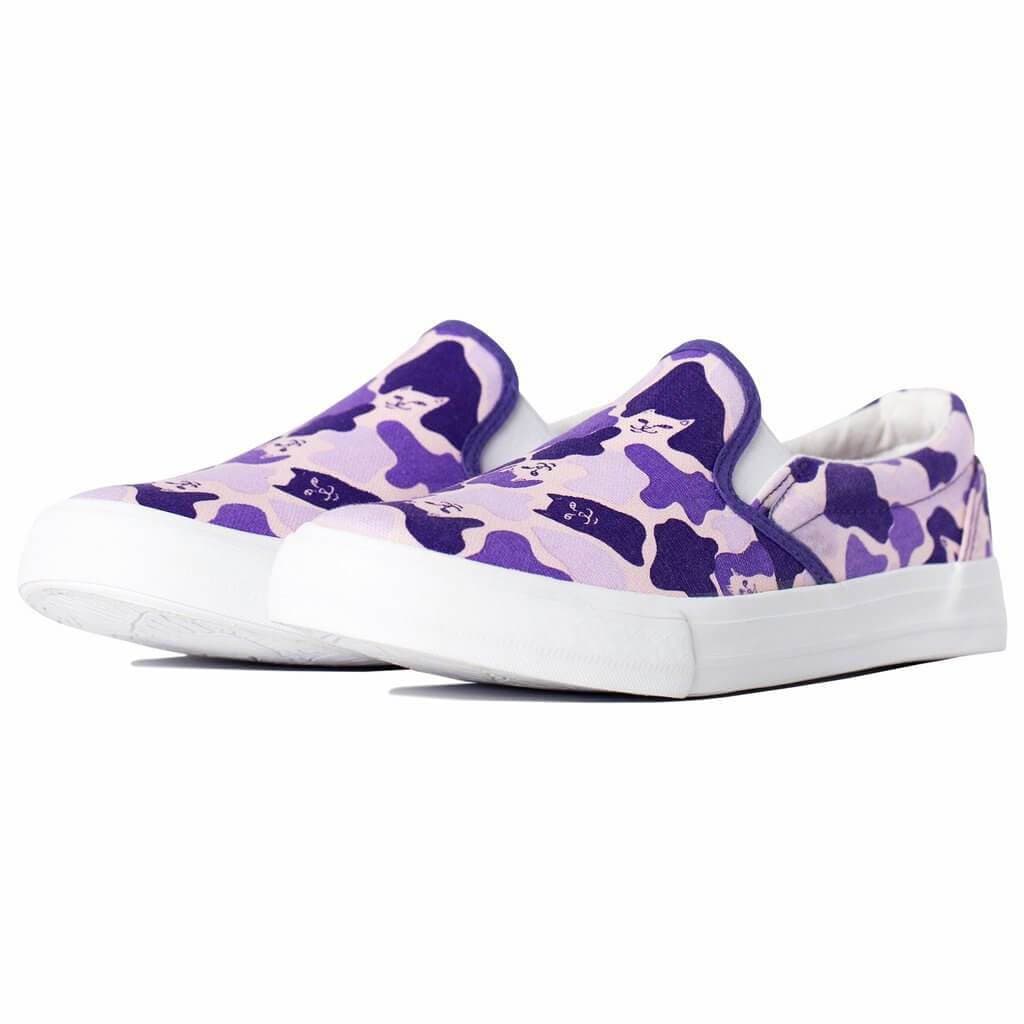 Ripndip Lord Nermal Slip On Shoes Purple Camo - 50-50 Skate Shop