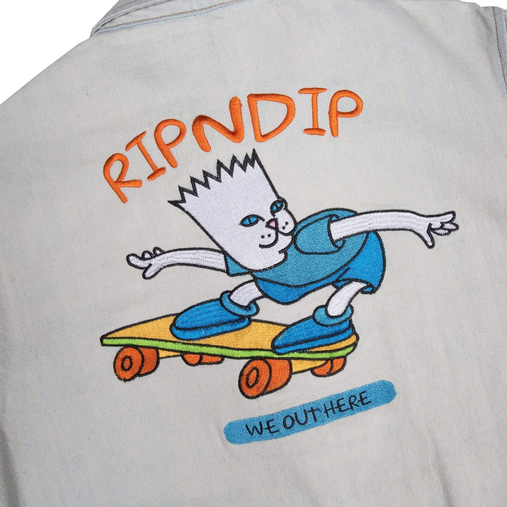 Ripndip Catwabunga Denim Jacket Light Blue - 50-50 Skate Shop