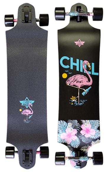 Dusters Skateboard Complete Chill Longboard 38" x 9" Black 29.75" WB - 50-50 Skate Shop