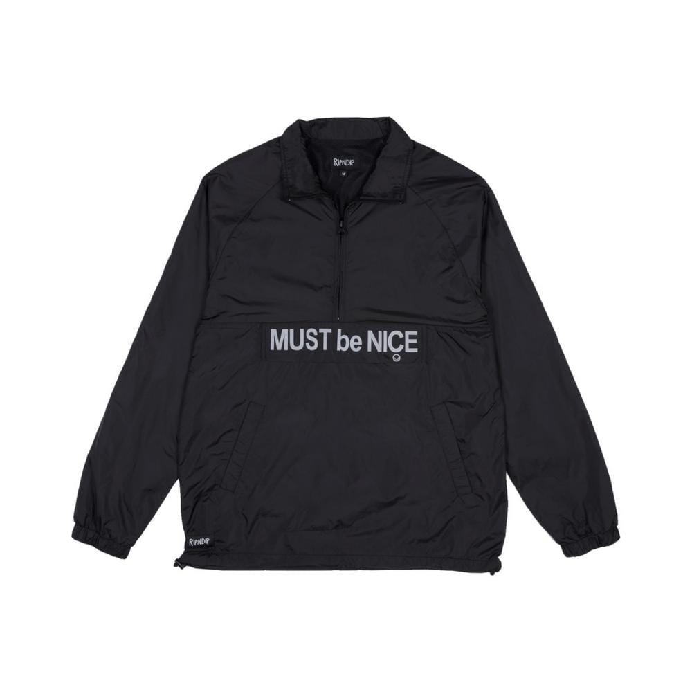 Ripndip Must Be Nice Half Zip Anorak Jacket Black 3M - 50-50 Skate Shop