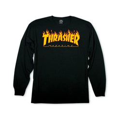 Thrasher Flame Logo Long Sleeve black - 50-50 Skate Shop