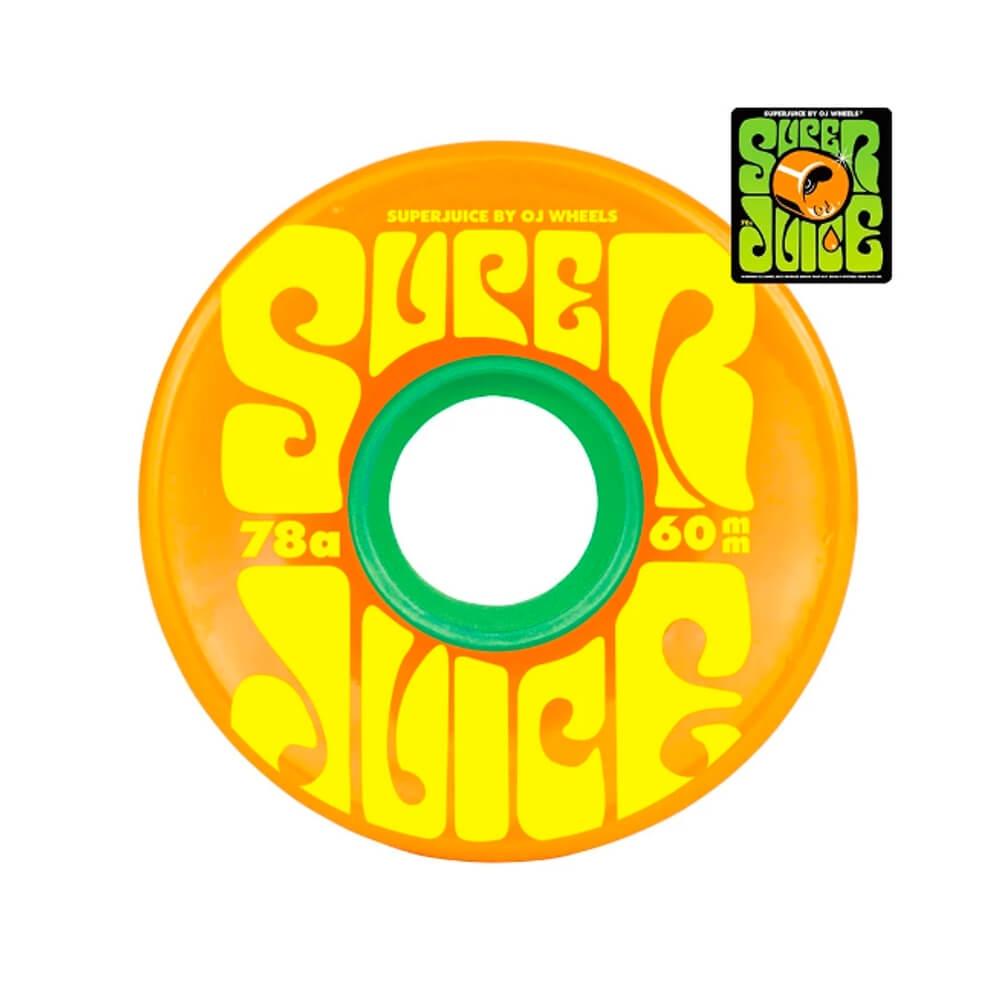 OJ Skateboard Wheels Super Juice Citrus 60mm 78A Orange - Set of 4 - 50-50 Skate Shop
