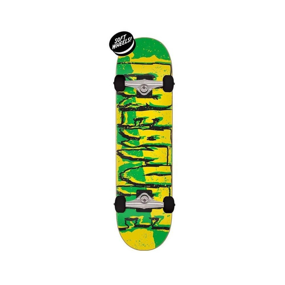 Creature Skateboard Complete Ripped Logo Micro 7.5" x 28.25" Yellow Green 11.25" WB - 50-50 Skate Shop