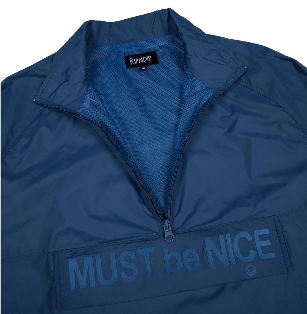 Ripndip Must Be Nice Half Zip Anorak Jacket Blue - 50-50 Skate Shop