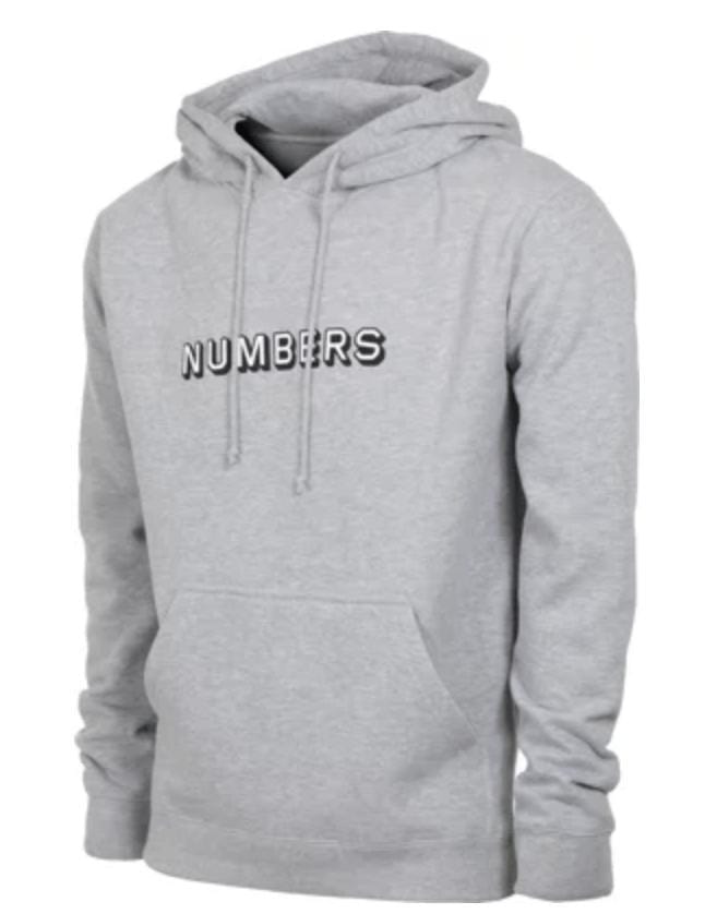 Numbers Edition Embroidered 3D Woodmark Fleece Hoodie Grey - 50-50 Skate Shop