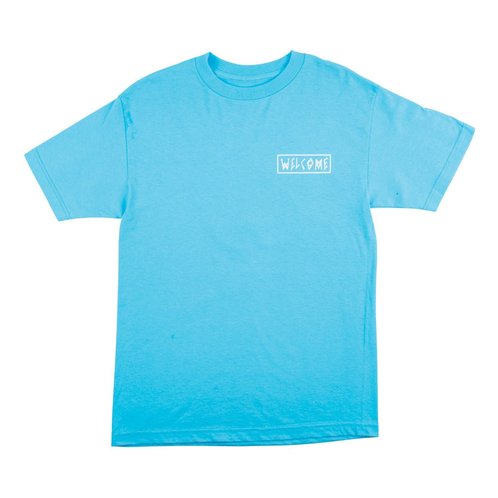 Welcome Talisman Mono Tee - Blue/White Puff Print - 50-50 Skate Shop