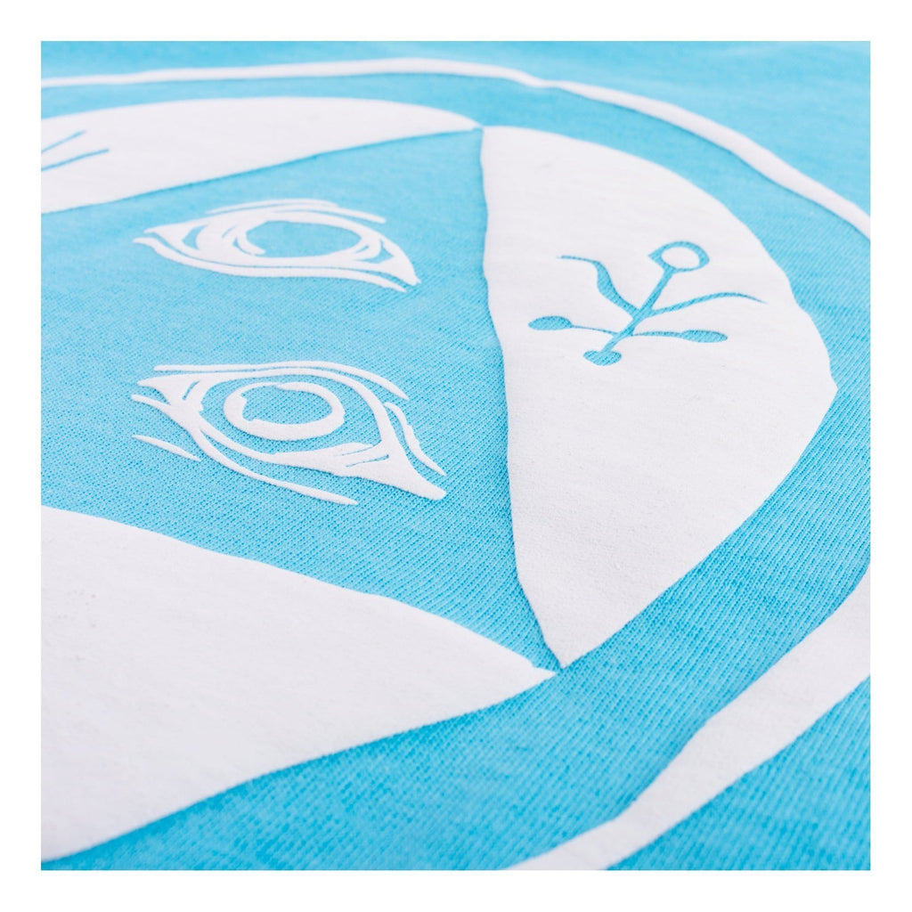 Welcome Talisman Mono Tee - Blue/White Puff Print - 50-50 Skate Shop