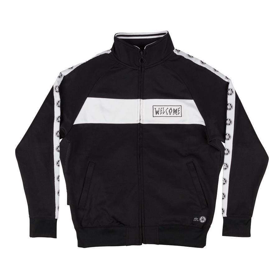 Welcome Talisman Track Jacket Black White - 50-50 Skate Shop
