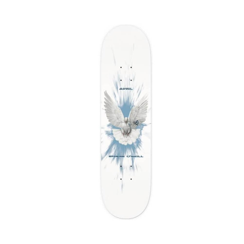 April Skateboard Deck Dove 8.25" x 31.875" Shane O'Neill White 14" WB - 50-50 Skate Shop