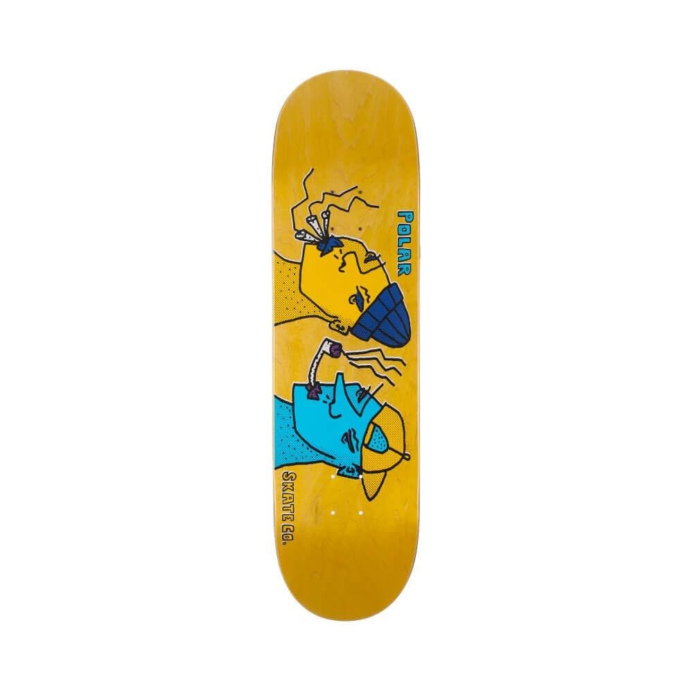 Polar Skateboard Deck Smoking Heads 8.375" x 32" Team Yellow 14.5" WB - 50-50 Skate Shop