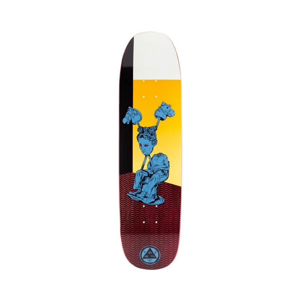 Welcome Skateboard Deck Hedo Rick On Son Of Moontrimmer 8.25" x 32.125" Dark Red Stain 14.25" WB - 50-50 Skate Shop